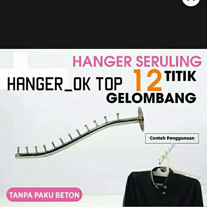 hanger suling belalai tembok 12 paku