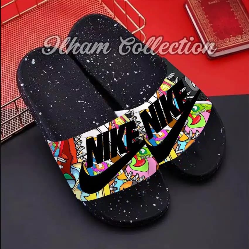 Terbaru Shopee 11.11 Sale Sandal Selop Dewasa Art  nikee Sport 2 Karet Import Ilham Jaya-Full Color