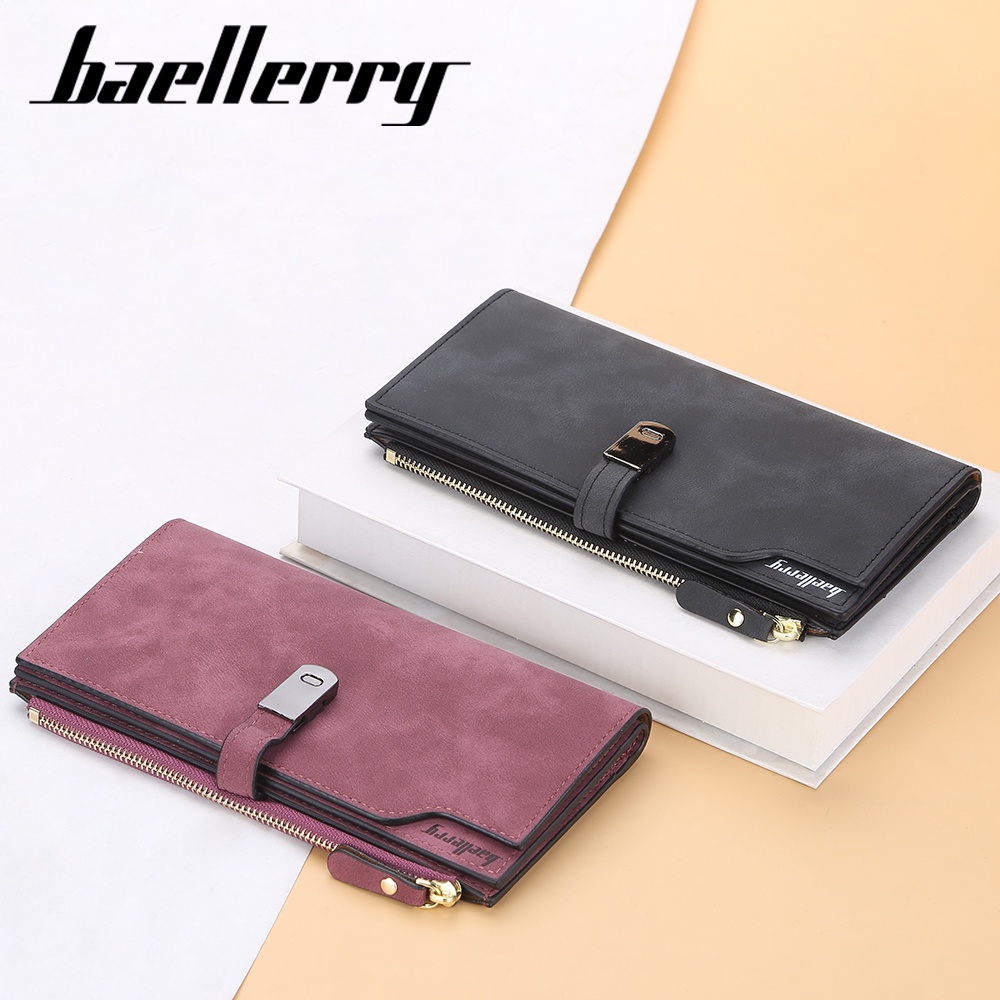 BAELLERRY N2355 Dompet Wanita Panjang Dompet Handphone Bahan Kulit PU Leather WATCHKITE WKOS