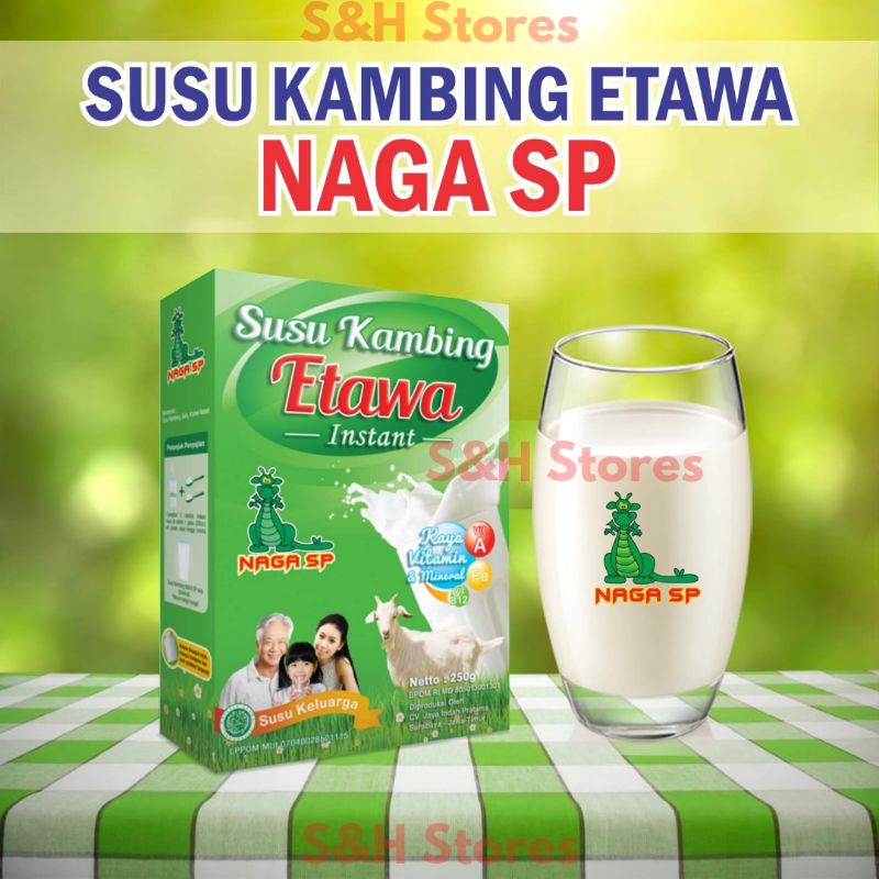 Jual Susu Kambing Etawa Bubuk Murni Naga SP Terapi Pengobatan Maag Asma