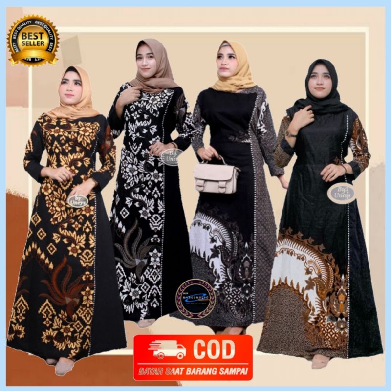 Gamis Batik Kondangan Kombinasi Modern Baju Gamis Kondangan Wanita Gamis batik modern jumbo gamis ba