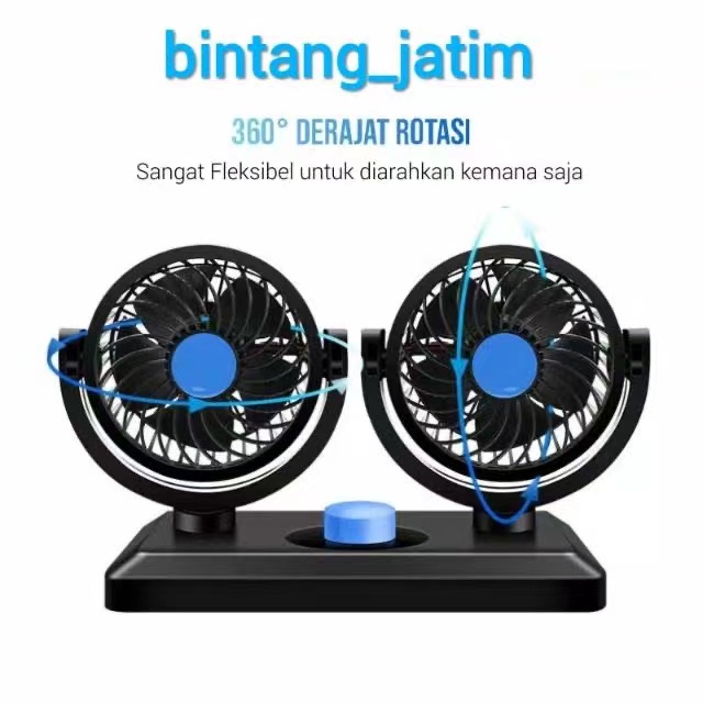 Kipas Mobil✅Kipas Angin Mobil/Kipas Angin Mobil Double-Headed Fan Aksesoris Mobil Interior