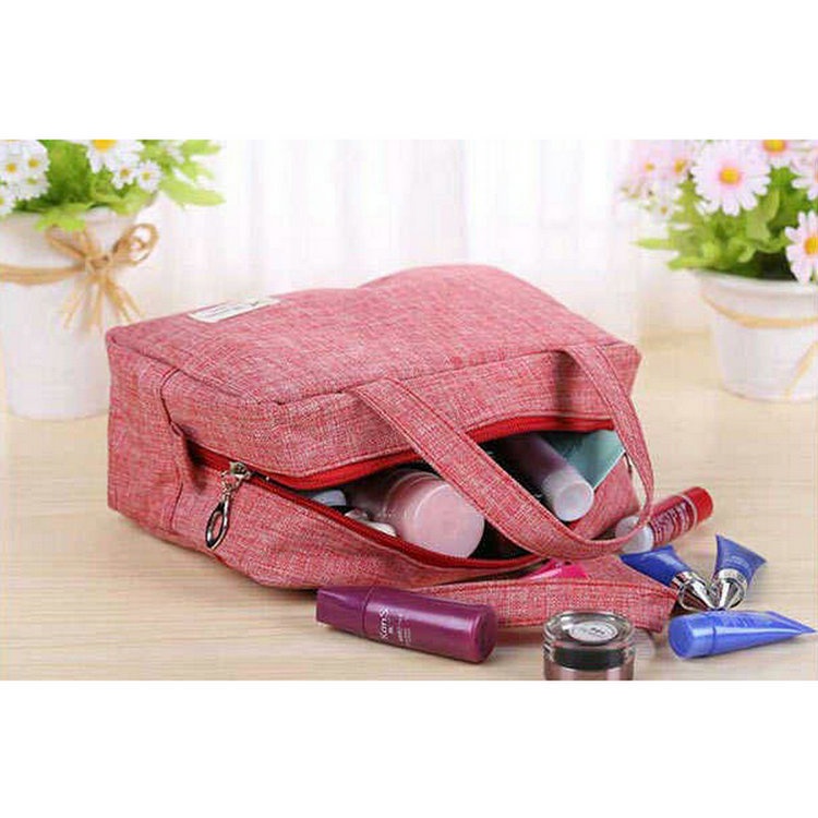 Tas Make Up Tas Kosmetik Pouch Kosmetik Travel Dompet Kosmetik Makeup Pouch Kosmetik Handle Tas Skincare Travel Bag Pouch Kosmetik Travel Bag Organizer Model Korea Bahan Denim Murah Terbaru Multifungsi