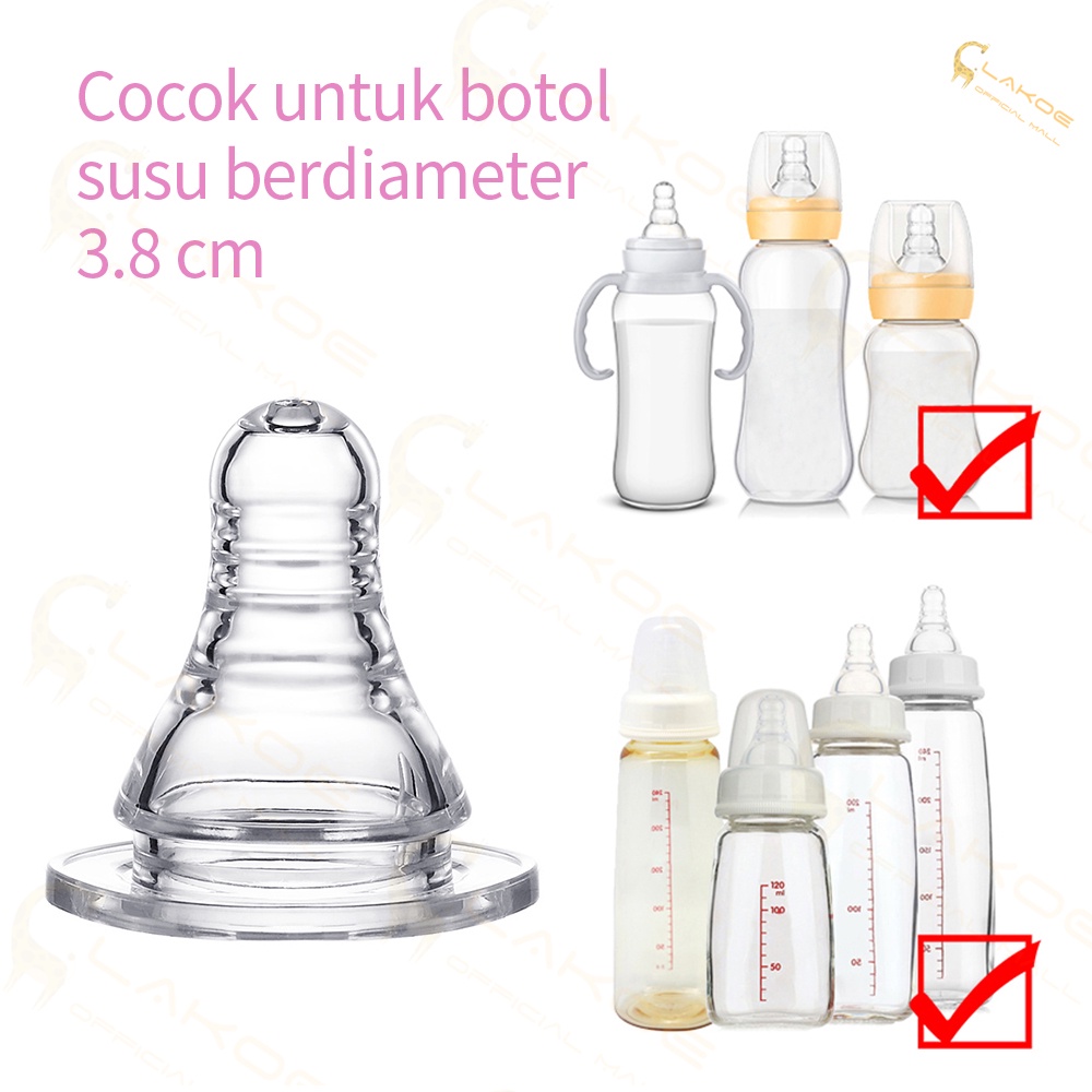 LAKOE Dot bayi silikon nipple pigeon slim neck anti kolik-2