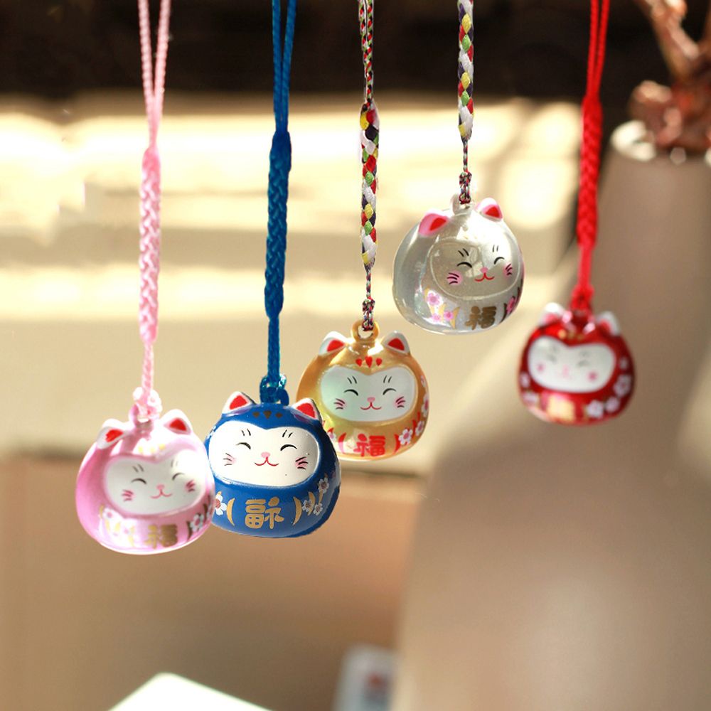 Needway  Cute Maneki Neko Keyrings Ornaments Gifts Bag Decoration Lucky Cat Keychains New Charm Cartoon Door Key Car Key Pendant/Multicolor