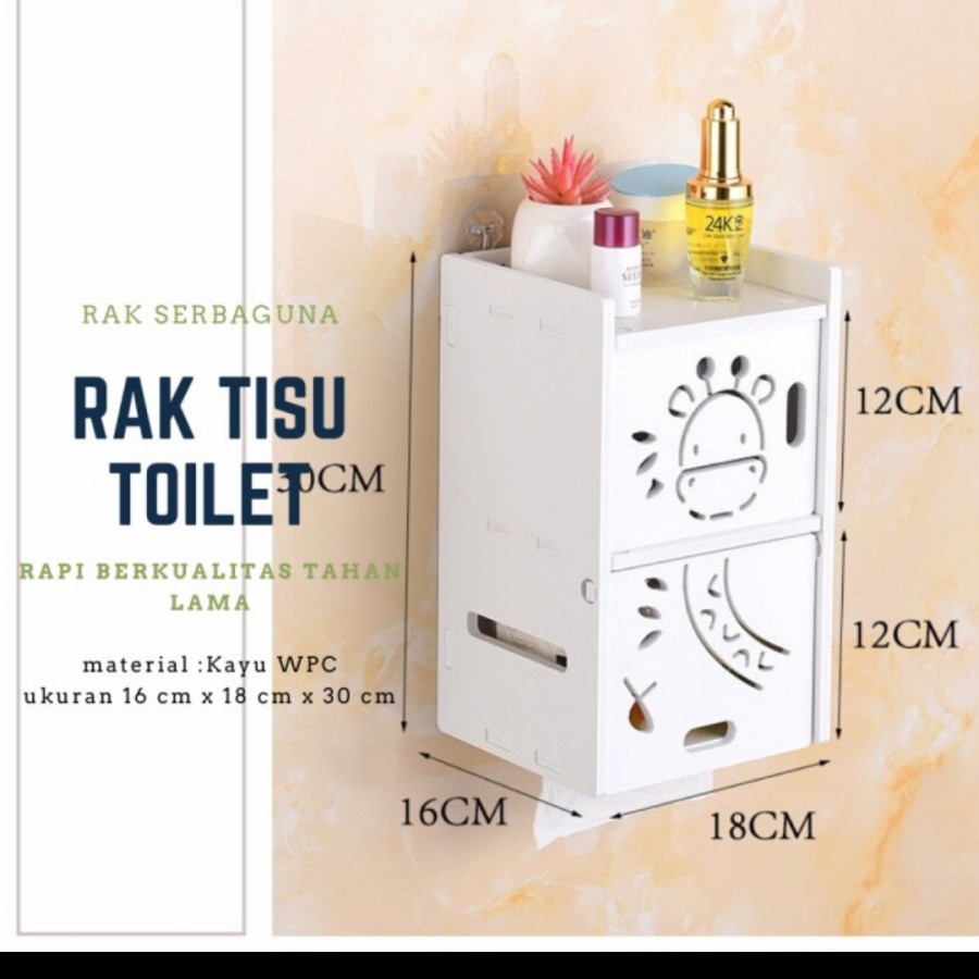 Rak dinding tissue kosmetik serbaguna Desktop storage toilet vintage