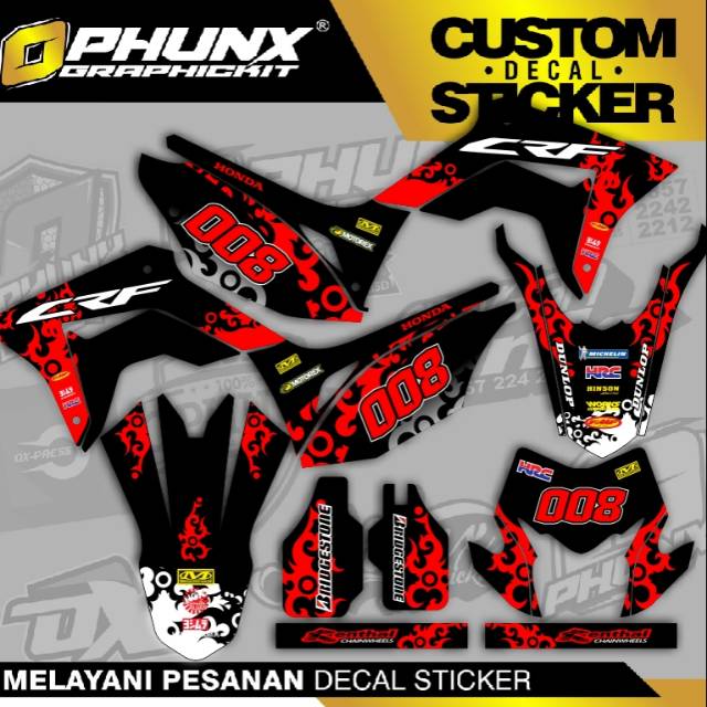 Stiker decal crf 150 l tribal bisa juga untuk semua motor