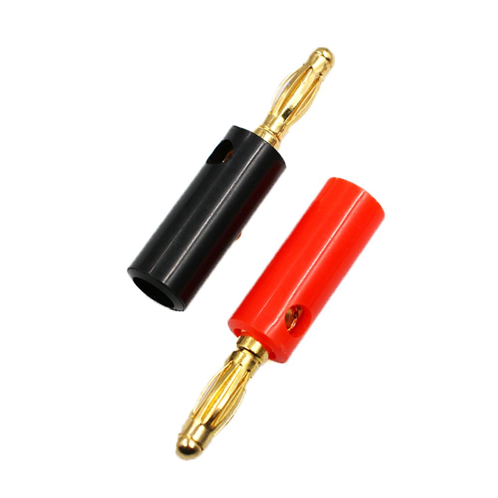 QUINTON 10pcs Banana Plug Speaker Adaptor Connectors Black Red 4mm Wire Cable Gold Plated Audio Golden Adapter/Multicolor