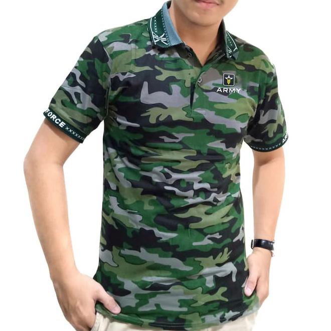 Kaos Baju Polo Kemeja Army Tentara Loreng