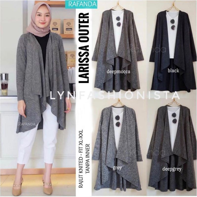 LYNFASHIONISTA-KARDIGAN WANITA MUSLIM RAJUT LAYER PREMIUM/LARISSA