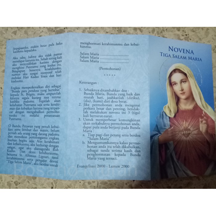 Jual Doa Novena 3 Salam Maria Murah Shopee Indonesia