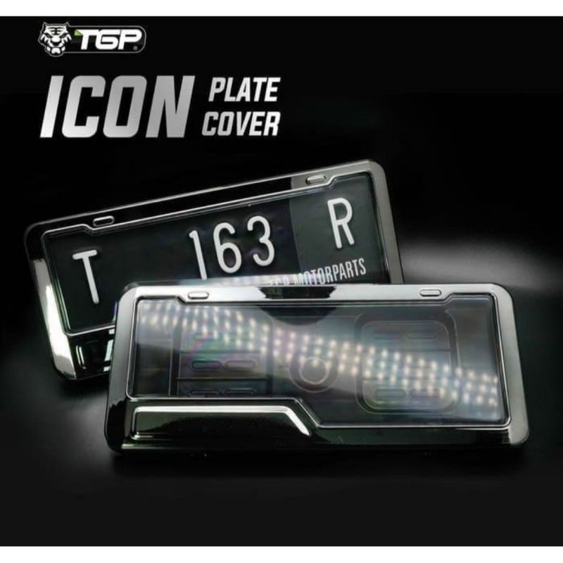 (TGP)cover plat nomor TGP NOPOL ICON ori TGP(black chrome)