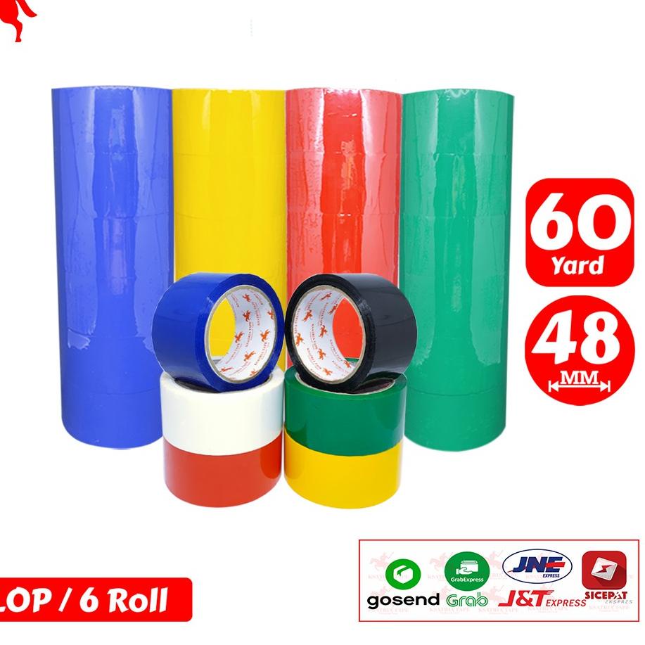 

Bebas ongkir 12.12 Lakban OPP Tape / Lakban Warna KSATRIA Tape 60 Yard (1 Slop) 에