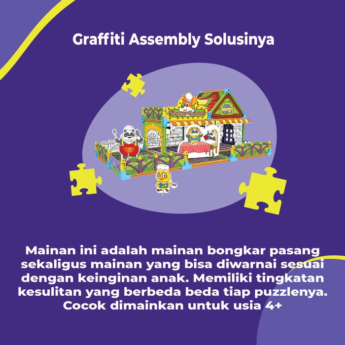 Mainan Edukasi Anak Bongkar Pasang Puzzle DIY Graffiti Assembly