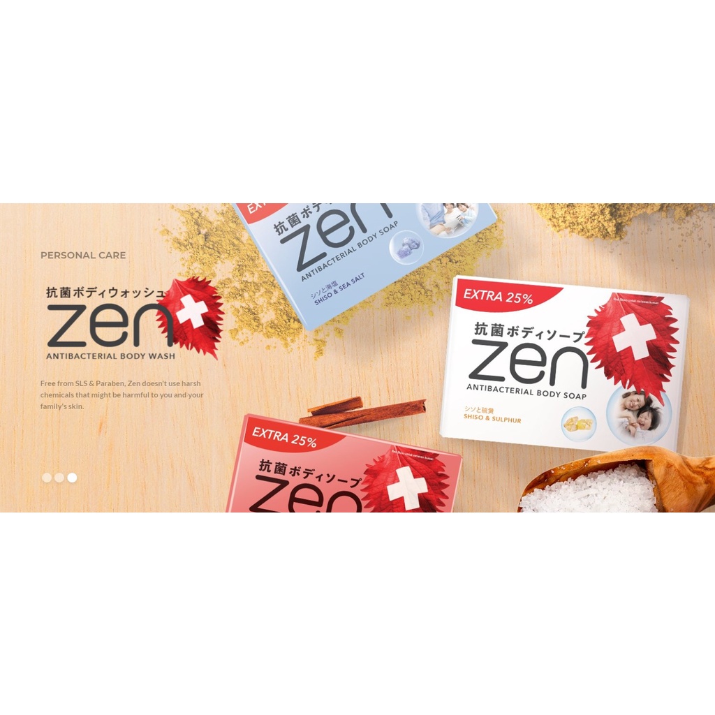 Zen Barsoap Antibacterial 80gr (Sandalwood / Sea Salt / Sulfur)