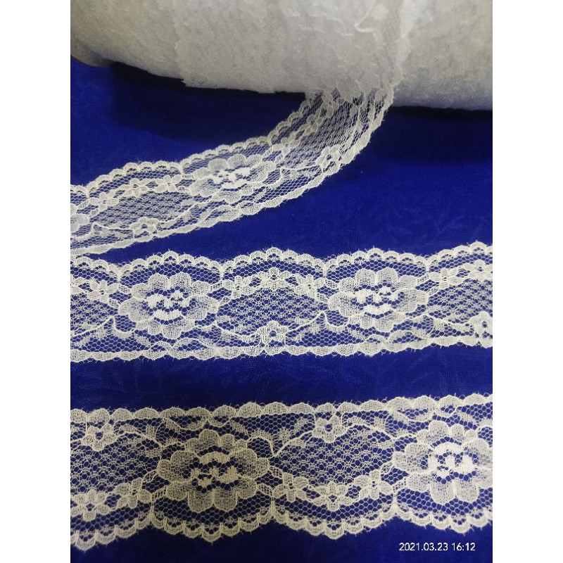 Renda bordir kain kembang renda air renda putih renda kembang renda mukena renda baju renda pinggir 