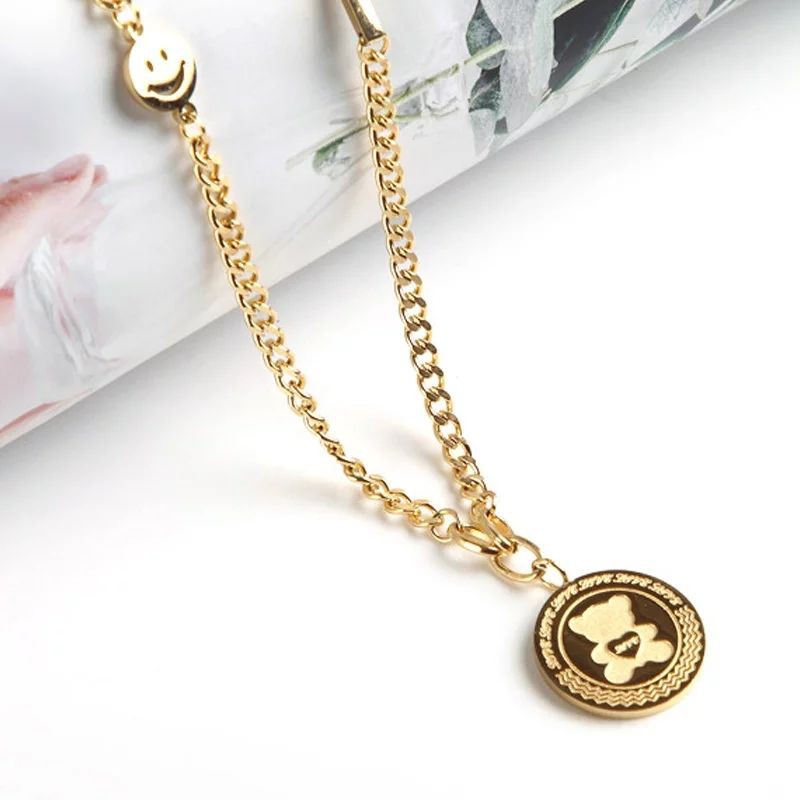 Kalung Liontin Titanium - Koin Beruang