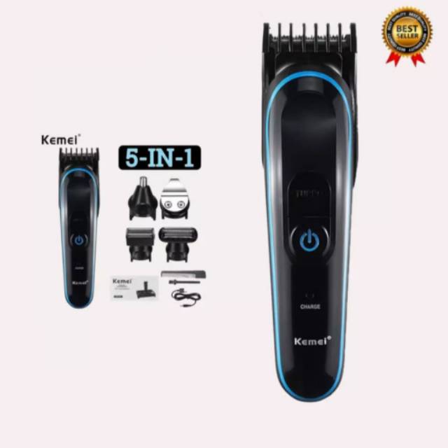 Kemei KM-690 Hair Clipper 5in1 Alat Mesin Cukur Rambut Jenggot Kumis Bulu Hidung Kemei KM690