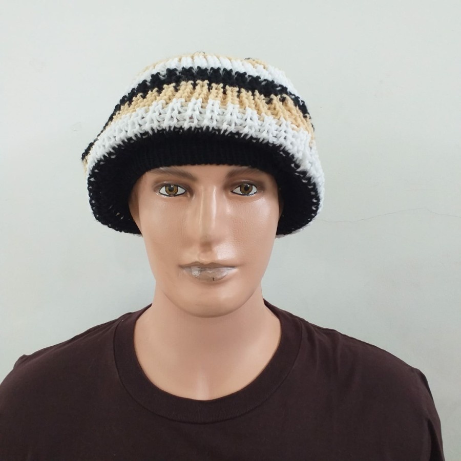 Topi Rajut Mbah Surip Kupluk Reggae Gimbal Bea-Rhasta Beanie Besar