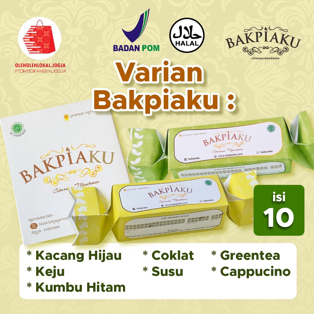 

BAKPIAKU isi 10 pcs [ Bakpia Jogja Cita Rasa Mendunia]