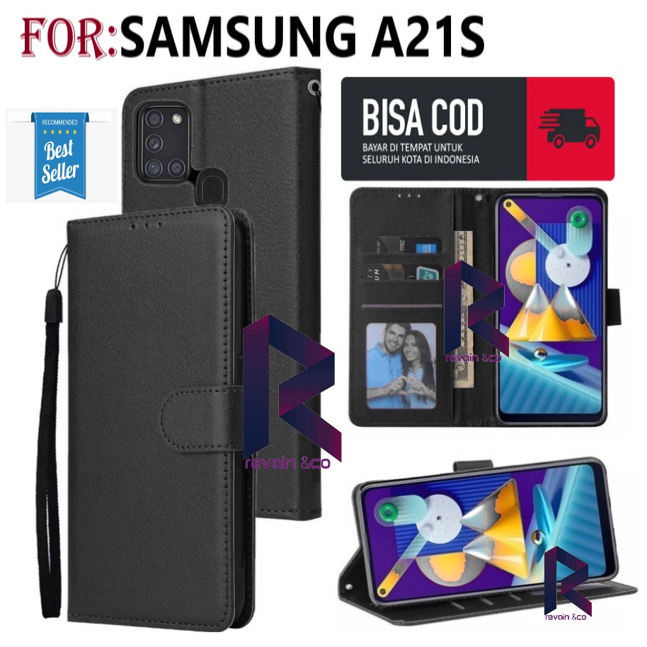 FLIP COVER SAMSUNG A21S FLIP WALLET LEATHER KULIT PREMIUM SARUNG BUKA TUTUP KESING HP FLIP CASE SAMSUNG A21S