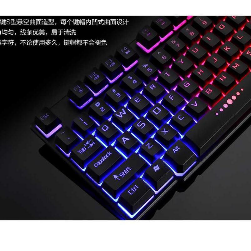 Gaming Keyboard RGB LED Keybord Perlengkapan Komputer Murah Keyboar Game Lampu