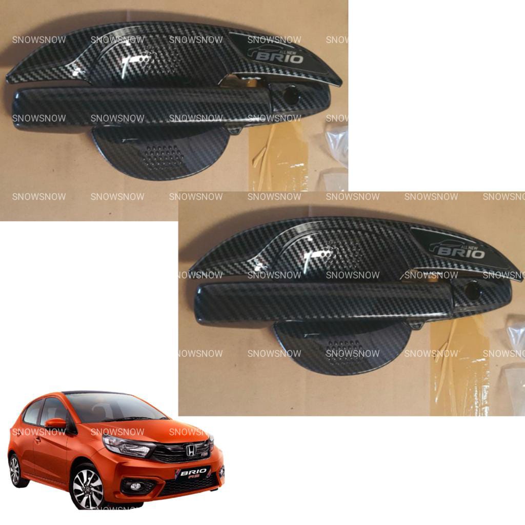 Paket Outer Handle Cover Brio 2010 2015 2018 2022 Hitam Chrome Carbon