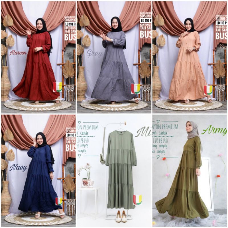 Gamis Twill / Gamis Rayon Polos Terbaru 2021 / Gamis Syari / Amara Homey dress / Home Dress Rayon