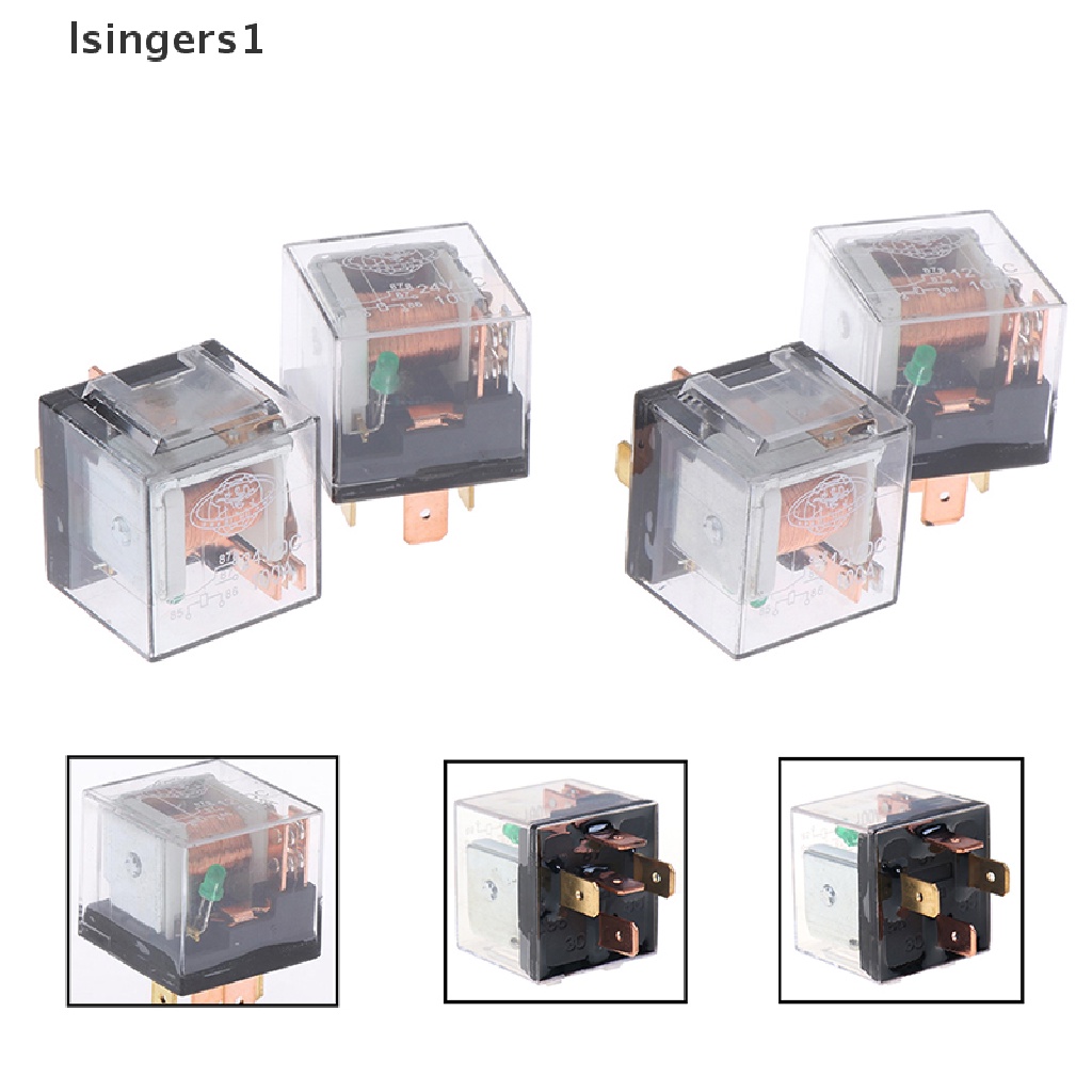 (lsingers1) Relay spdt control Mobil 12v / 24v 100a 4pin / 5pin Tahan Air