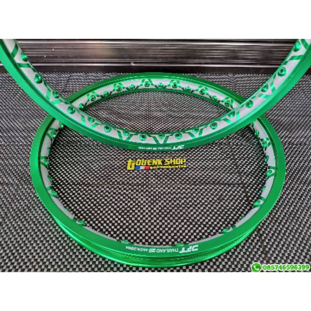 VELG DFT VLINE GREEN HIJAU SILVER UK 140 140 RING 17