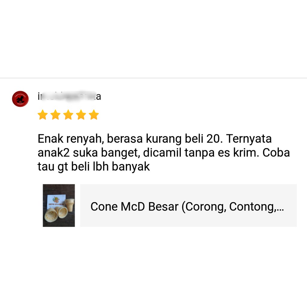 Cone McD Besar 10 pcs + Bubble Wrap No COD (Contong Ice Cream Corong Opak Kerupuk Cuncum Es Krim)