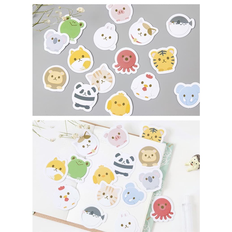 Label Sticker - Animal Face (45pcs)