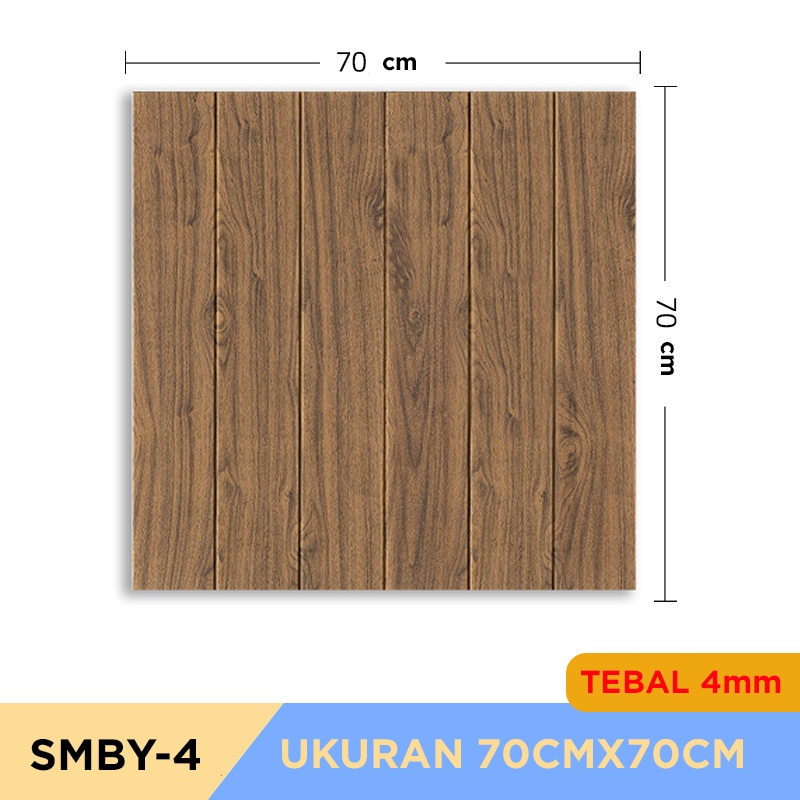 Paus Biru - Wallpaper dinding 3d motif kayu wood foam 70x70cm / wallfoam motif kayu-KAYU 3mm SMBY-4