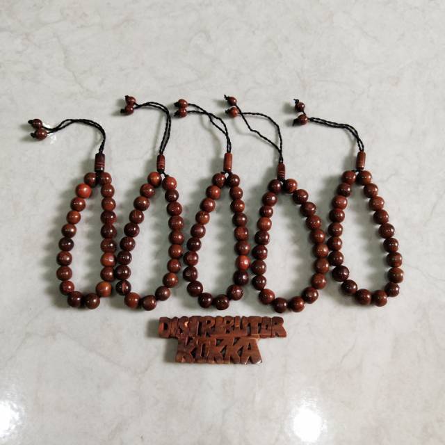 ( SUPER MURAH ) Grosir 5 pcs gelang kokka kaukah fukakah koka bulat kpl 8 mm coklat