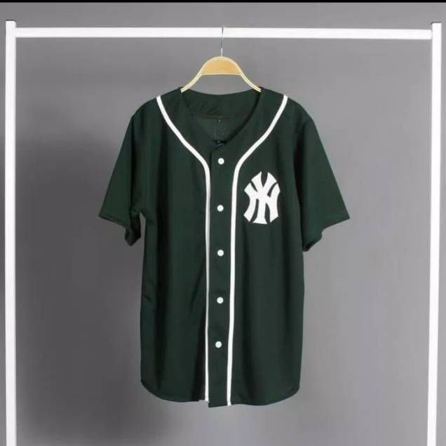 Baju baseball jersey baseball Pria Wanita NY green