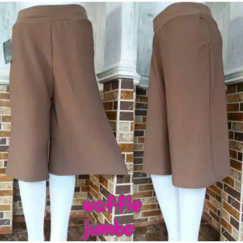 CELANA PENDEK JUMBO 7/8 SANTAI KULOT BIG SIZE PENDEK JUMBO WAFEL CEWEK WANITA DEWASA MURAH