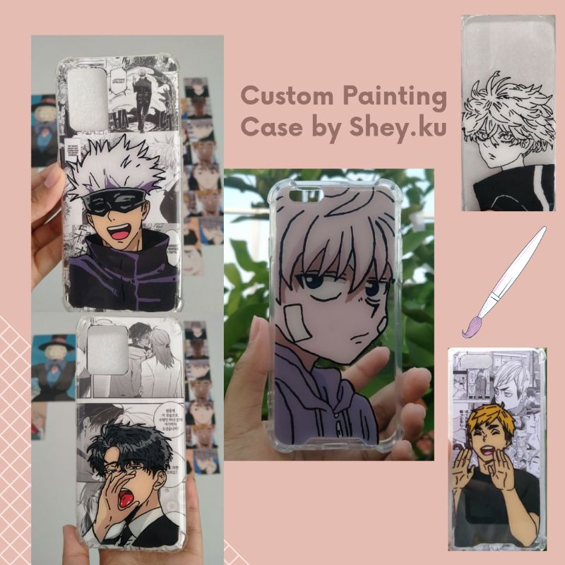 [OPEN ORDER] CUSTOM PHONE CASE PAINTING ANIME by Shey.ku [BACA DESKRIPSI]