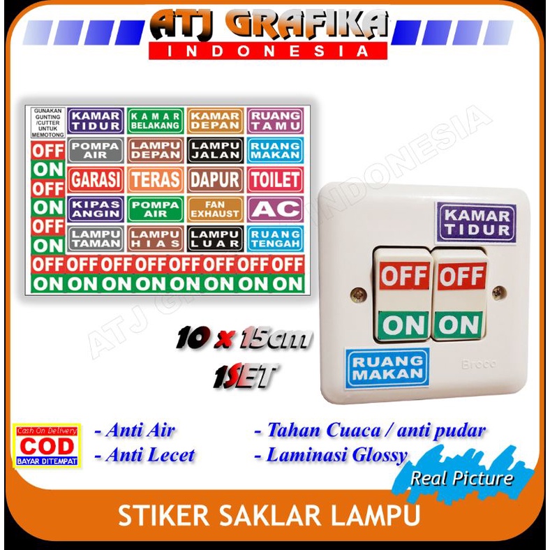 

Stiker skalar on OFF listrik sticker lampu