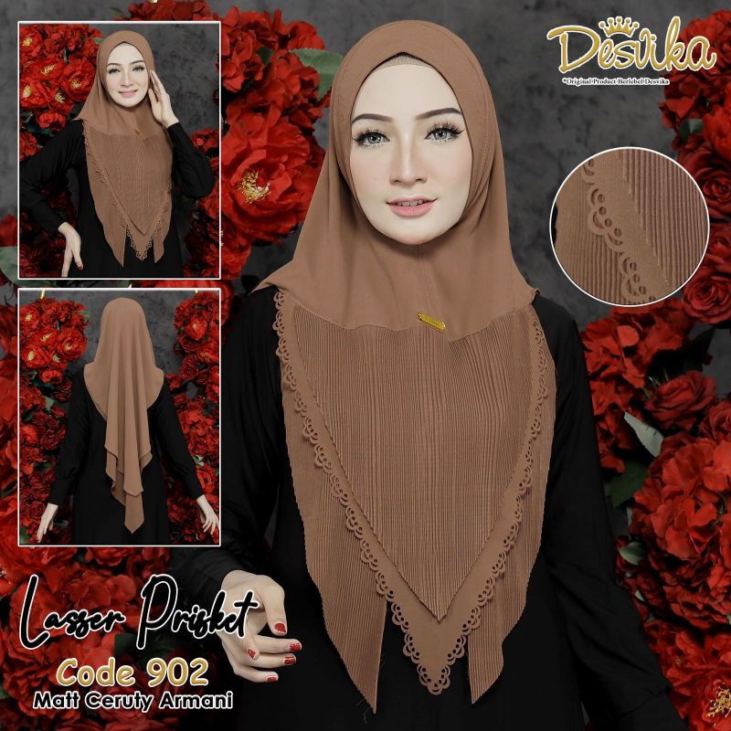 DESVIKA code 902 khimar prisket lasser khimar plisket jilbab plisket