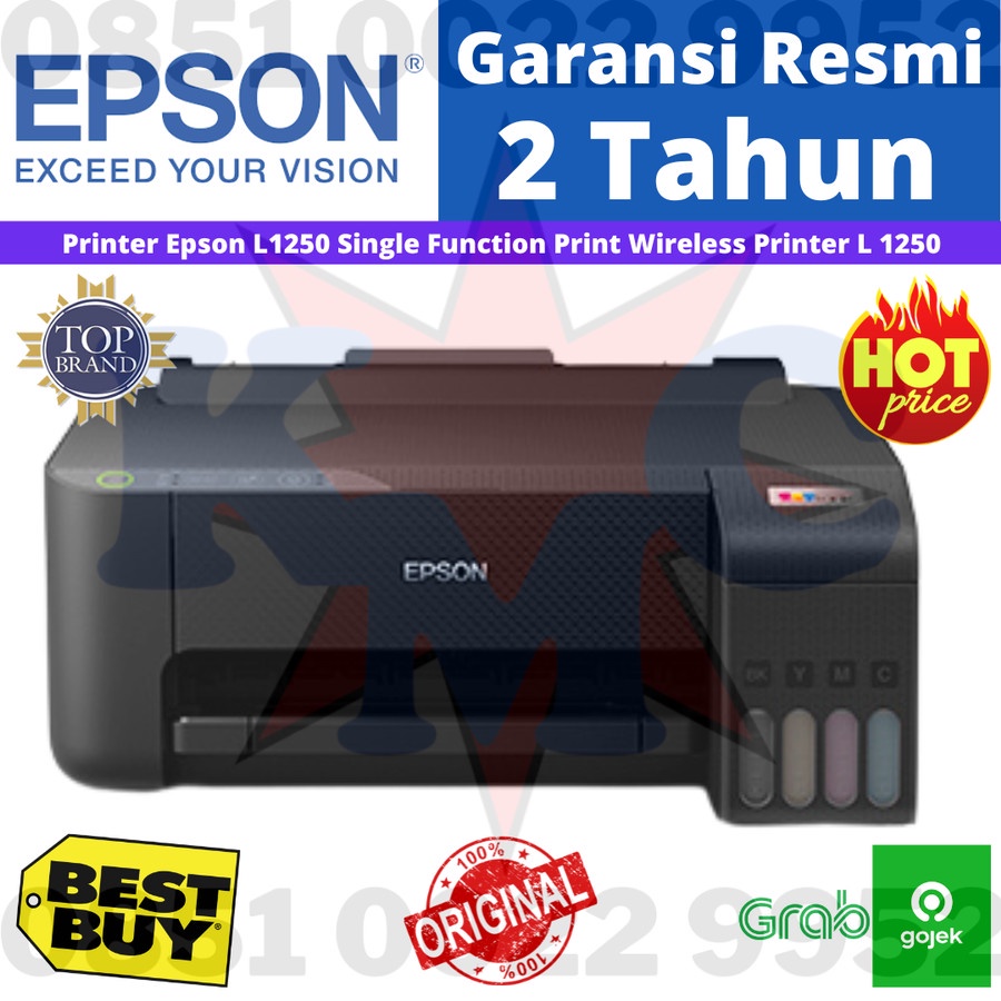 Epson EcoTank Printer L1250 L 1250 Single Function Print Wireless WiFi A4