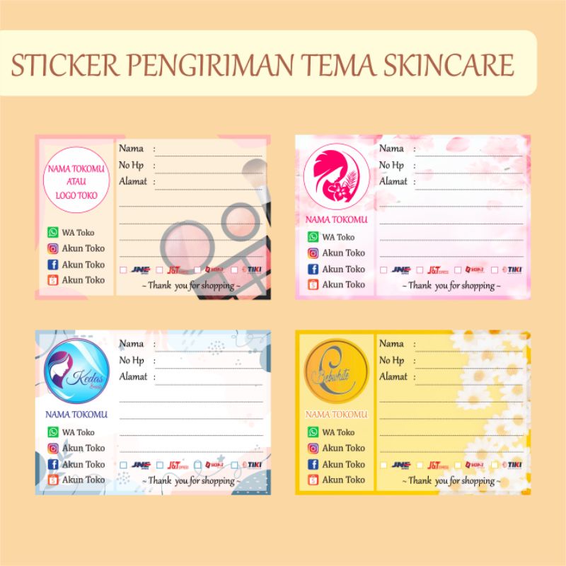 

sticker pengiriman olshop skincare / stiker label pengiriman olshop cutom murah / shipping label murah