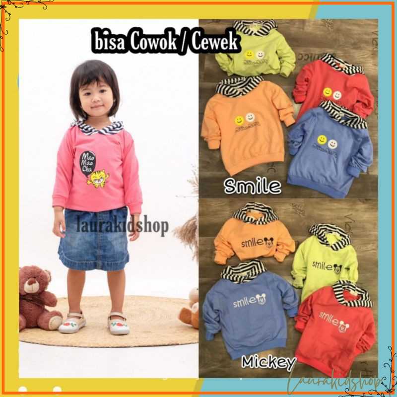 Jaket Sweater Hoodie Import anak perempuan laki-laki bayi- 3 Tahun