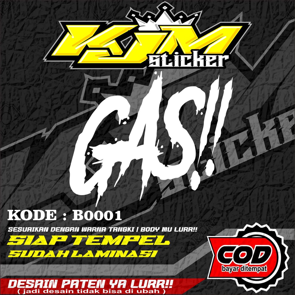 STICKER CUTTING LOGO GAS,PELAN,WTF,PSKNMTC