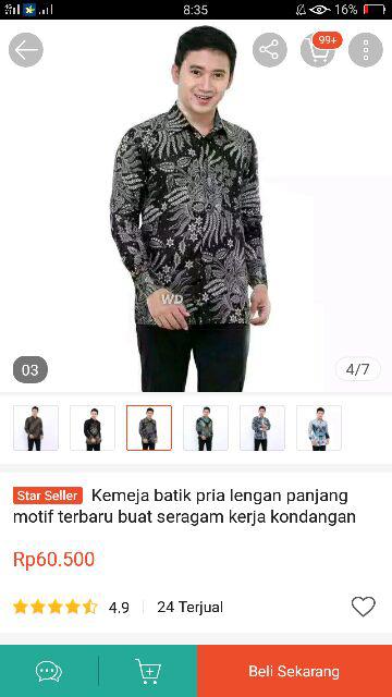 Kemeja Batik Pria Lengan Panjang Motif Terbaru Buat Seragam Kerja Kondangan Harian
