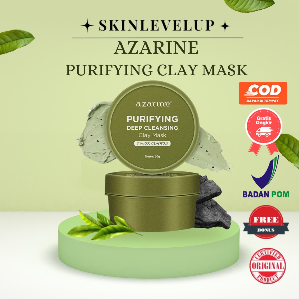 Azarine Purifying Deep Cleansing Clay Mask 60g Masker Wajah Azarine Charcoal Deep Cleansing Pore Ref