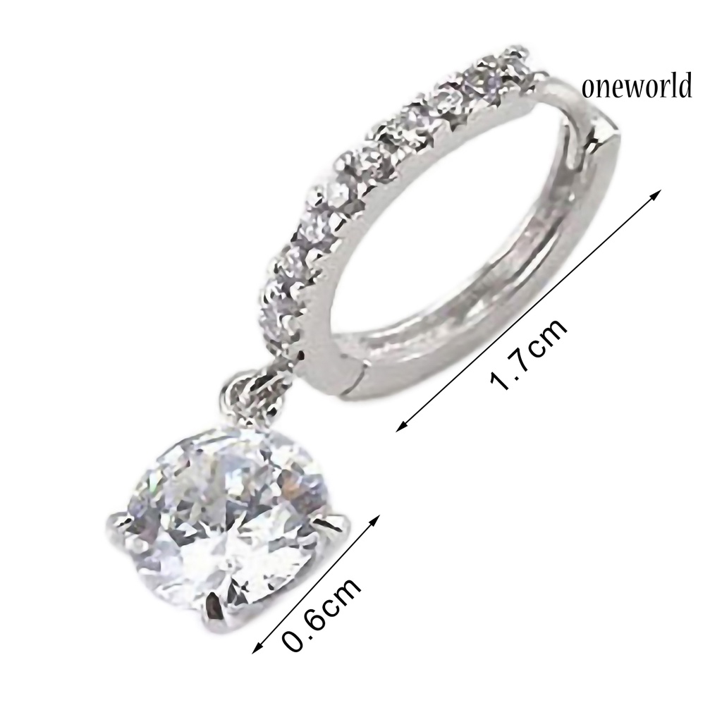 OW@ Ear Pendant Charming Faux Crystal Rhinestone Shiny Delicate Dangle Earrings for Banquet