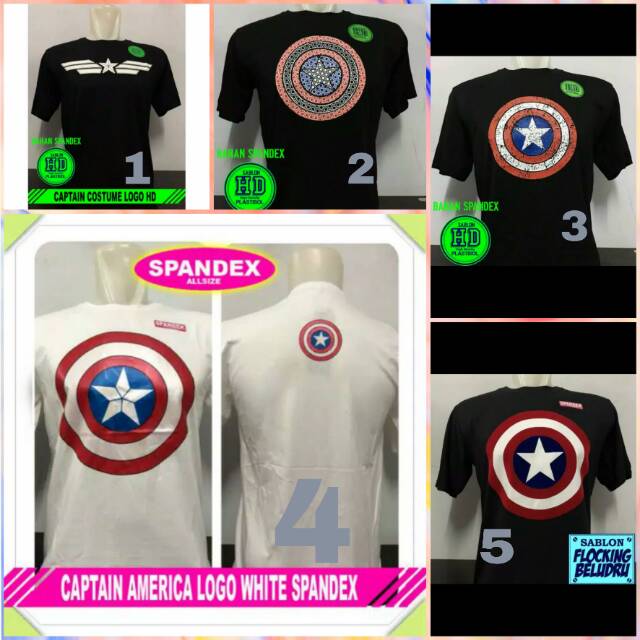 Kaos Keren Marvel Captain America Kostum Logo Hd Beludru Baju Distro Bangkaos