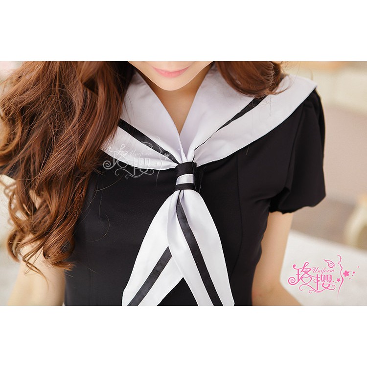 Set Lingerie Seksi + G String + Syal Model Cosplay British College LG158-8