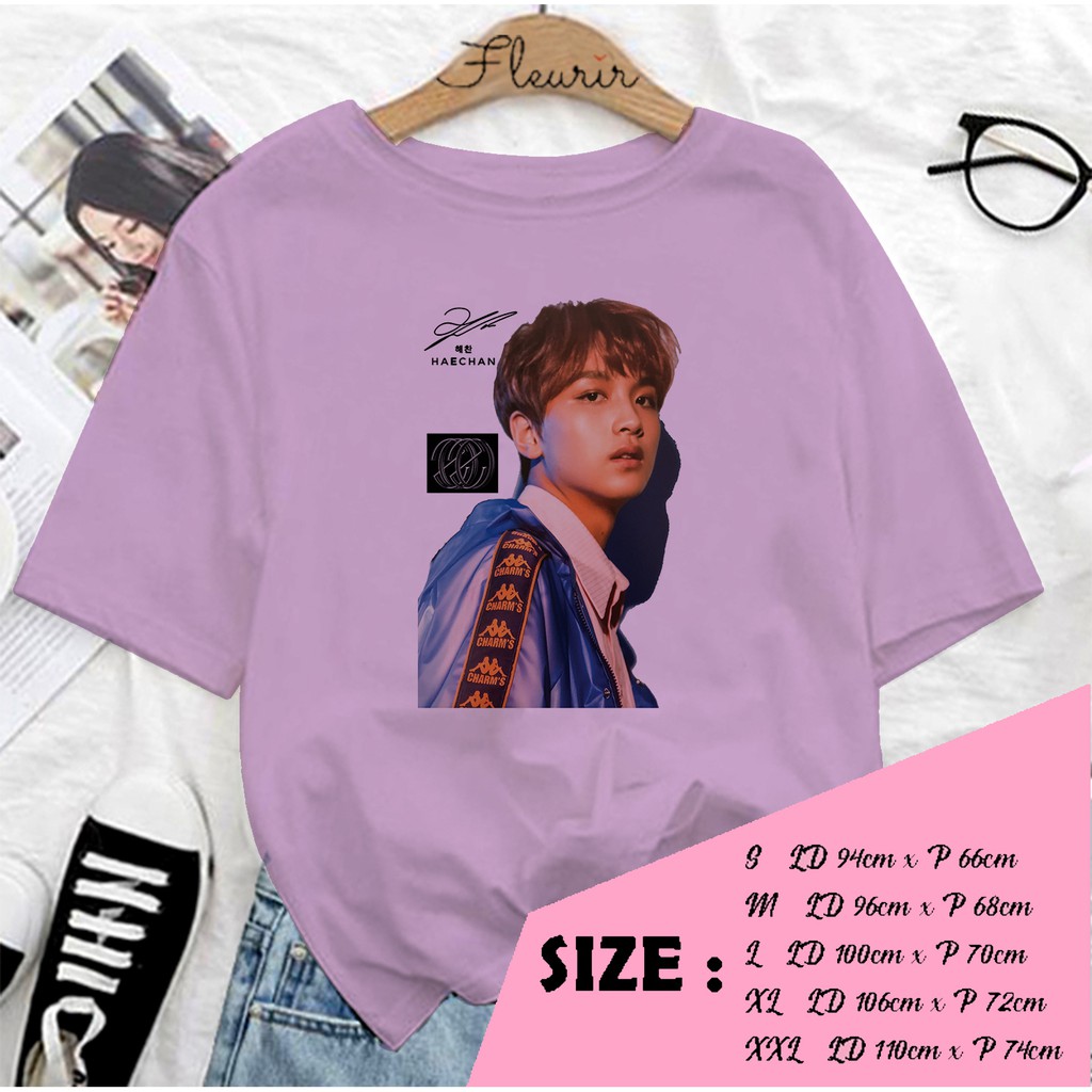 FLEURIR - KAOS KPOP NCT HAECHAN FACE WANITA DEWASA LENGAN PENDEK TEE