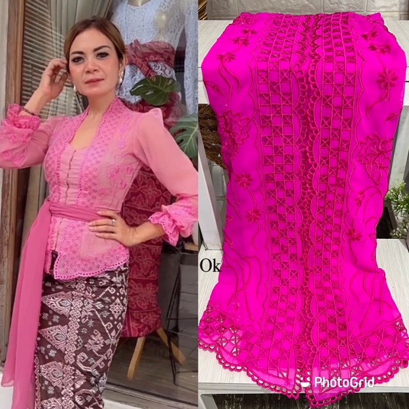 kain bordiran/bahan kebaya bordir/kain bordir catur terhits/motif wajik